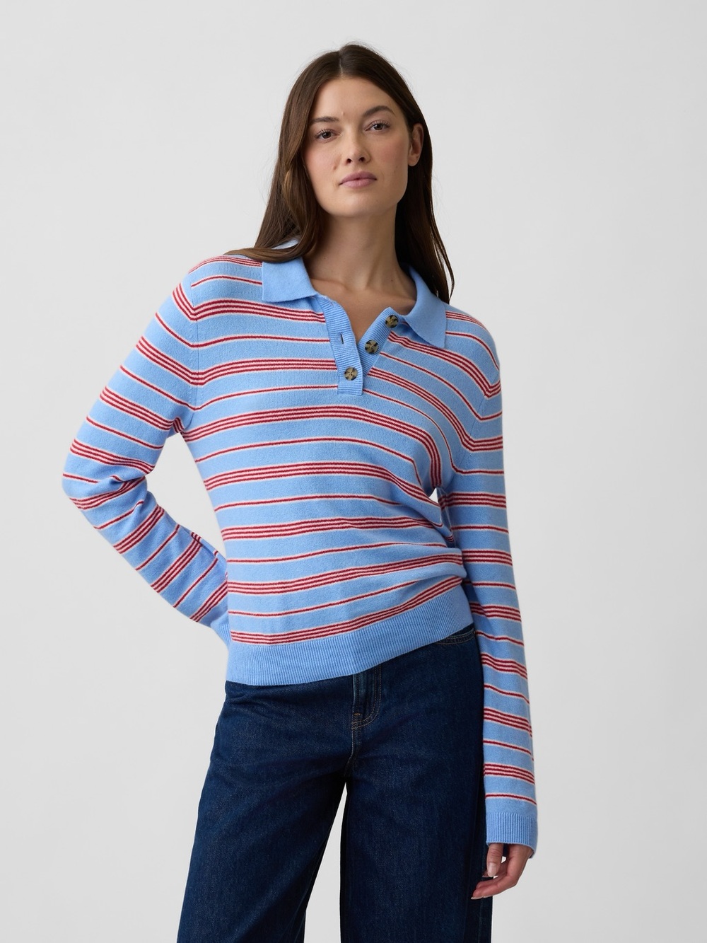GAP Polo Striped sweater in CashSoft oversized Small